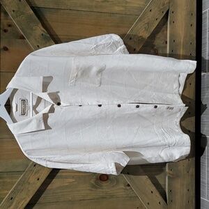 MENS JAMAICA JAXX SHORT SLEEVE CASUAL BUTTON DOWN SHIRT CREAM SIZE XXL